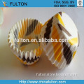 Brown and Yellow Striped Printed Coffe Color Party Used DIY Cake Wrapping Cups